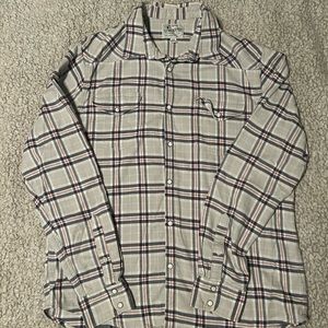 Lucky Brand Snap up Plaid Shirt Size Large